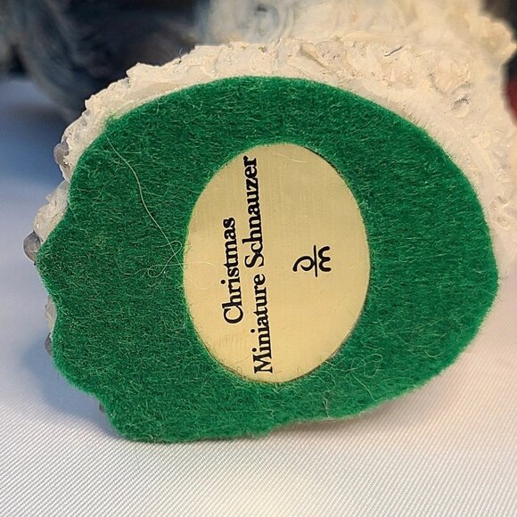 Danbury Mint Miniature Schnauzer Resin Figure Christmas Santa Dog 9 x 10 x 5 Vtg - Picture 11 of 11